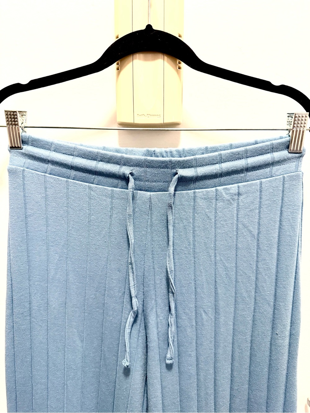 Stradivarius Pale Blue Ribbed Lounge Pants with Drawstring - Picture 2 of 8